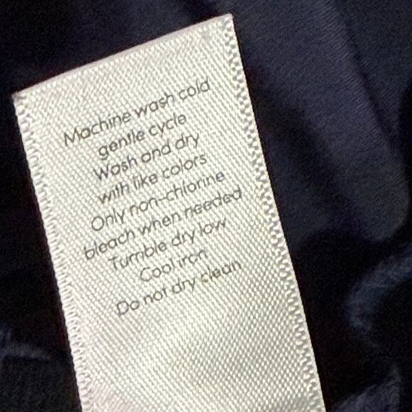 Athleta Navy Blue Cropped Pants Elastic Waist Snap Hem Size 2 - Picture 5 of 10